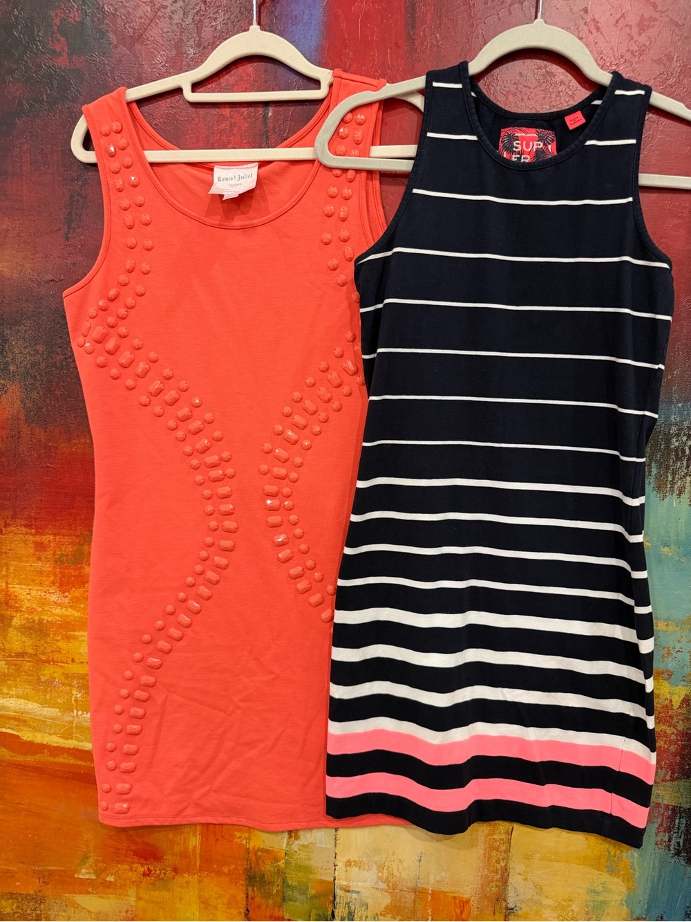 Romeo & Juliet Couture Coral Studded Mini Dress